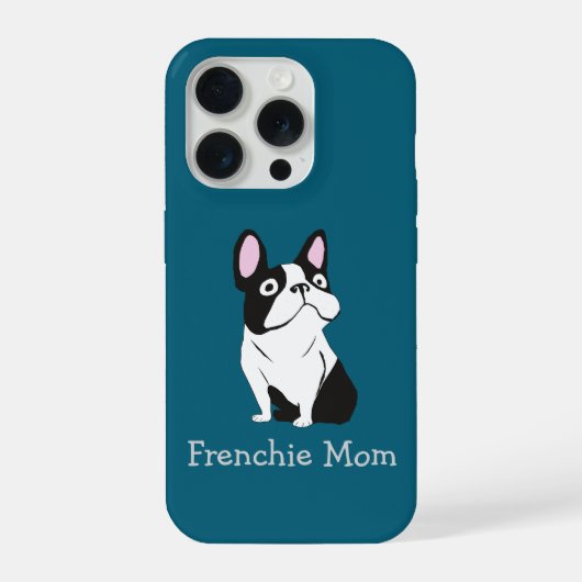 かわいい子犬、中くらいの濃い青 iPhoneケース (裏面)