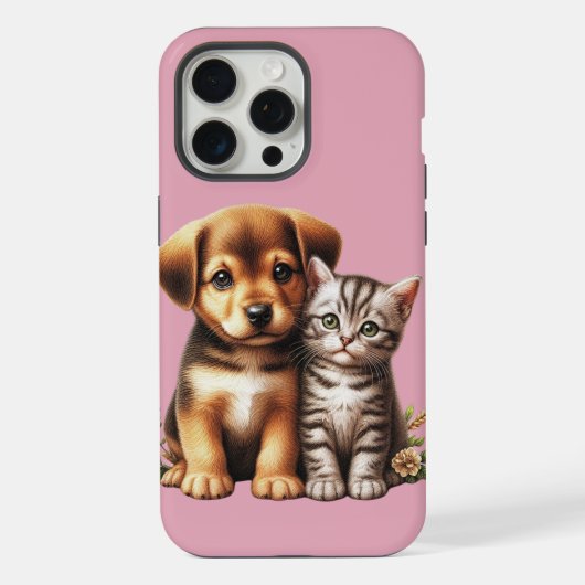 かわいい子犬/子猫 iPhoneケース (裏面)