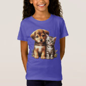 かわいい子犬/子猫 Tシャツ (正面)