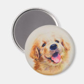 かわいい子犬。彼の名は幸福だ マグネット (正面/裏面)