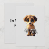 かわいい子犬 招待状 (正面/裏面)