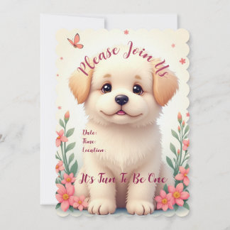 かわいい子犬 招待状