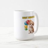 かわいい子犬「最高の相棒」デザイン コーヒーマグカップ (正面右)
