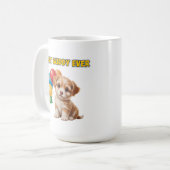 かわいい子犬「最高の相棒」デザイン コーヒーマグカップ (正面左)