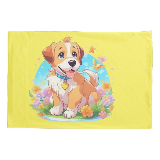 かわいい子犬 枕カバー (裏面)