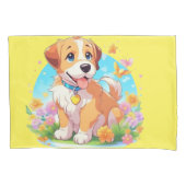 かわいい子犬 枕カバー (正面)