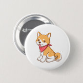 かわいい子犬 柴犬 缶バッジ (正面&裏面)