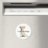 かわいい子犬 – 私は私の子犬が大好き マグネット (インサイチュ (食洗機))