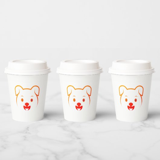 かわいい子犬 紙コップ (複数)