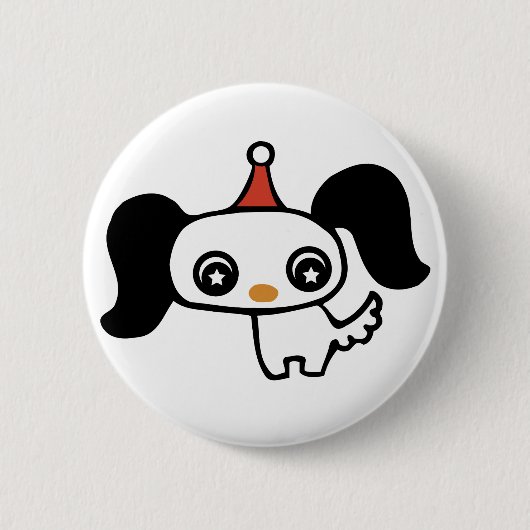 かわいい子犬 缶バッジ (正面)