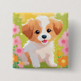 かわいい子犬 缶バッジ