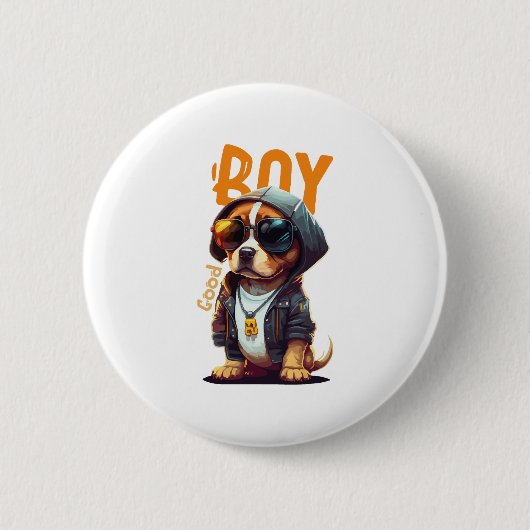 かわいい子犬 缶バッジ (正面)