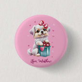 かわいい子犬 缶バッジ (正面)