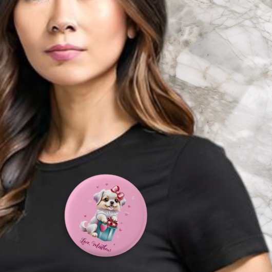 かわいい子犬 缶バッジ