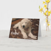 かわいい子犬 – 自分のギフトを作成 カード (黄色い花)