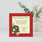 かわいい子犬（骨付き） 招待状 (スタンド正面)