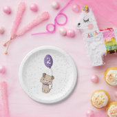 かわいい子犬、2番目の誕生日紙プレート、子供のパーティー ペーパープレート (パーティー)