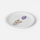 かわいい子犬、2番目の誕生日紙プレート、子供のパーティー ペーパープレート (アングル)