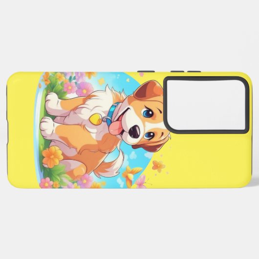 かわいい子犬 SAMSUNG GALAXYケース (左側面)