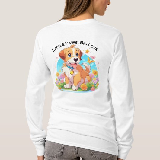 かわいい子犬 Tシャツ (裏面)