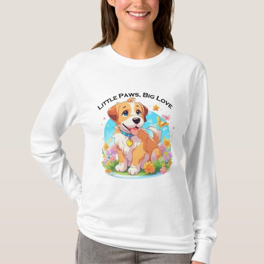 かわいい子犬 Tシャツ (正面)