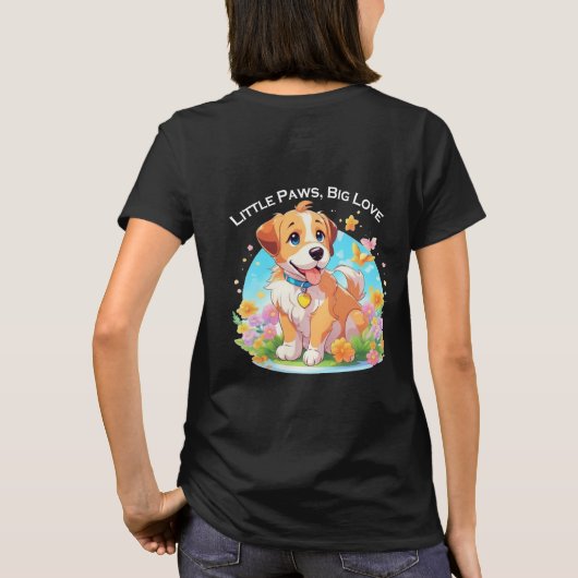 かわいい子犬 Tシャツ (裏面)