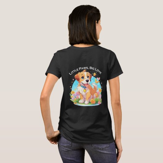 かわいい子犬 Tシャツ (裏面フル)