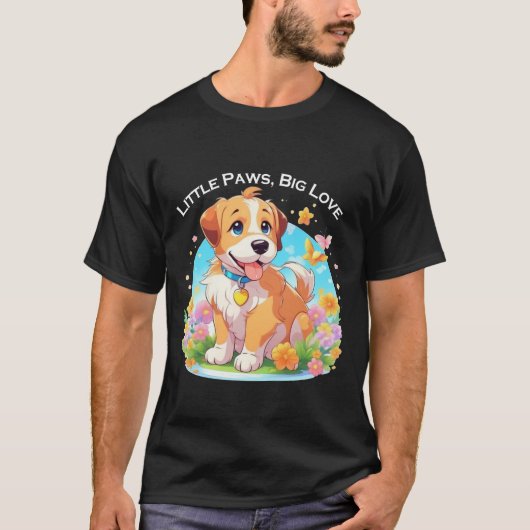 かわいい子犬 Tシャツ (正面)