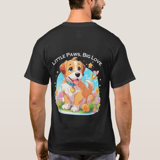 かわいい子犬 Tシャツ (裏面)