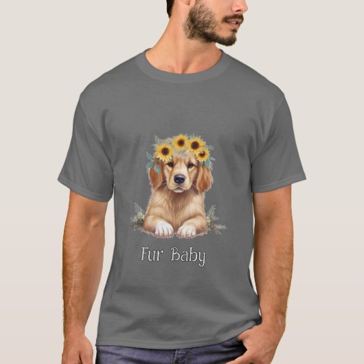かわいい子犬 Tシャツ (正面)