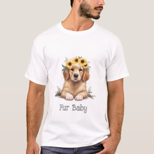 かわいい子犬 Tシャツ (正面)