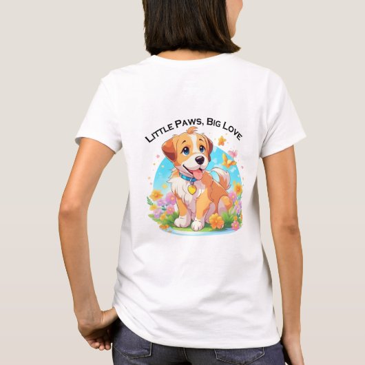 かわいい子犬 Tシャツ (裏面)