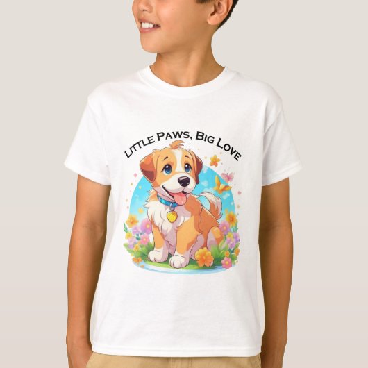かわいい子犬 Tシャツ (正面)
