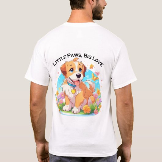 かわいい子犬 Tシャツ (裏面)
