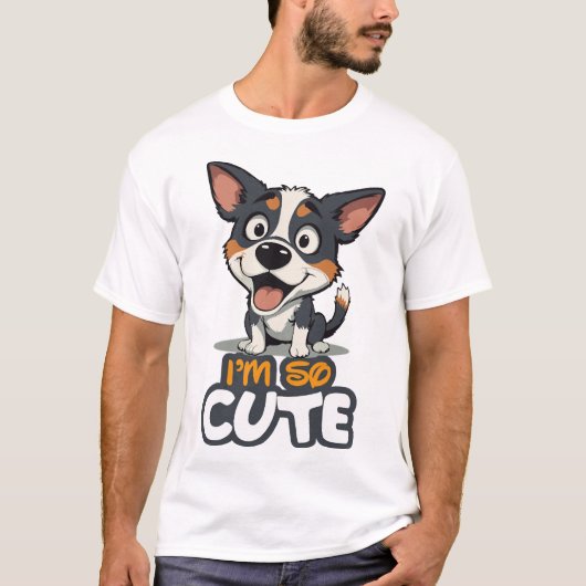 かわいい子犬 Tシャツ (正面)