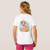 かわいい子犬 Tシャツ (裏面フル)