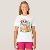 かわいい子犬 Tシャツ (正面フル)