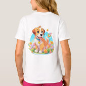 かわいい子犬 Tシャツ (裏面)