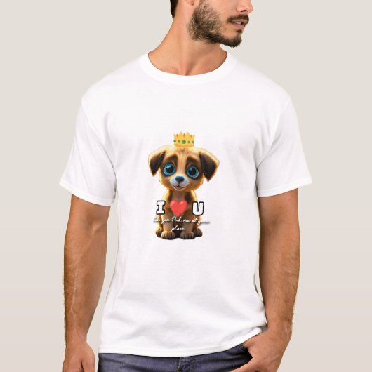 かわいい子犬 Tシャツ (正面)