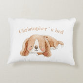 かわいい子犬DBLサイドのカスタム文字子供 アクセントクッション (裏面)