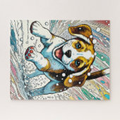 かわいい子犬in the Snow 500ピースパズル ジグソーパズル (横)