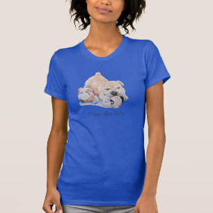 かわいい子犬shar peiドッグアートデザインとおもしろいスローガン tシャツ