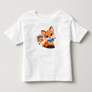 かわいい子狐のトドラーTシャツ | バンダナを着けた赤ちゃん狐 トドラーTシャツ