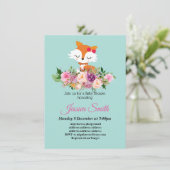 かわいい子狐のベビーシャワー招待状 招待状 (スタンド正面)