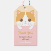 かわいい子猫ありがとう誕生日パーティギフトラベル ギフトタグ (正面)