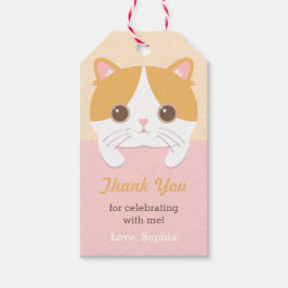 かわいい子猫ありがとう誕生日パーティギフトラベル ギフトタグ