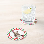 かわいい子猫おもしろいクリスマスキャット紙コースター ラウンドペーパーコースター (インサイチュ)