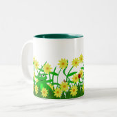 かわいい子猫およびFroggyの友人のマグ ツートーンマグカップ (正面左)