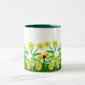 かわいい子猫およびFroggyの友人のマグ ツートーンマグカップ (中央)