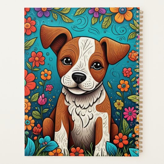 かわいい子猫お洒落とフォークアートの花 プランナー手帳 (裏面)